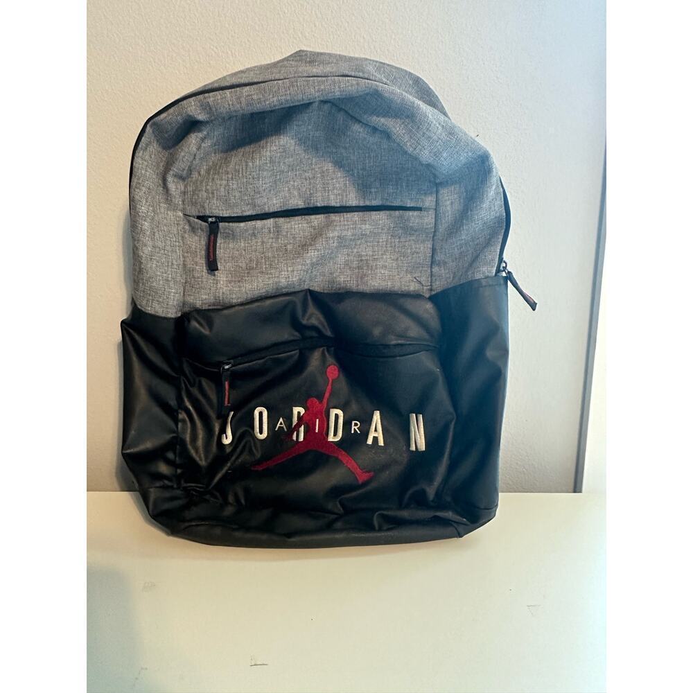 Nike Air Jordan Pivot Backpack Travel Gym Bag School Heather Gray Size Large - Picture 1 of 5